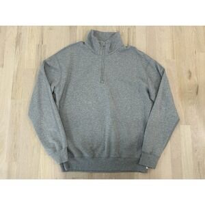 REIGNING CHAMP Gray 1/4 Zip Pullover Sweater Sz Large Cotton Canada